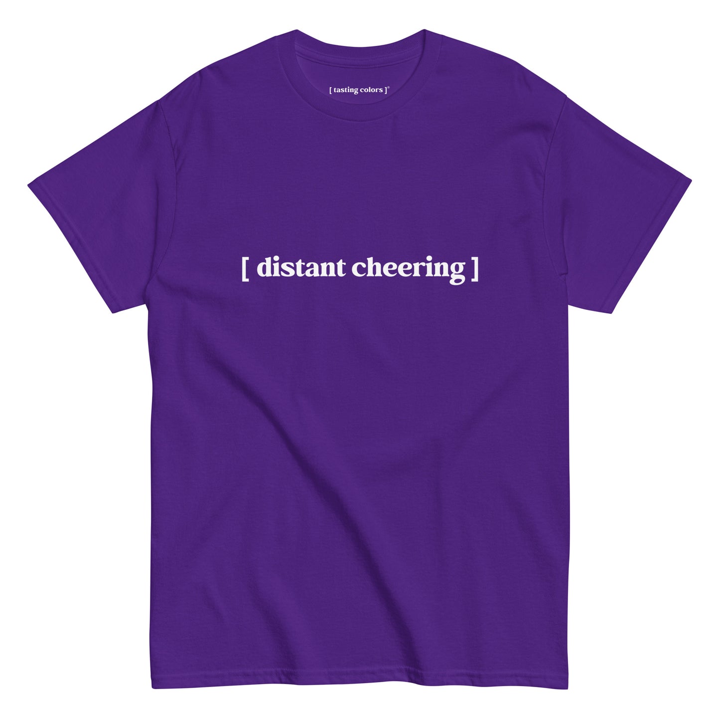 [distant cheering]- unisex cotton t-shirt